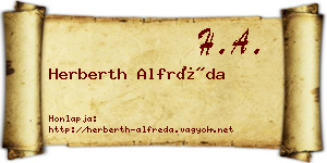Herberth Alfréda névjegykártya